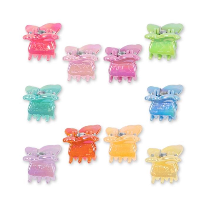10 Pack Mini Butterfly Hair Claws - Multi - Konges Slojd