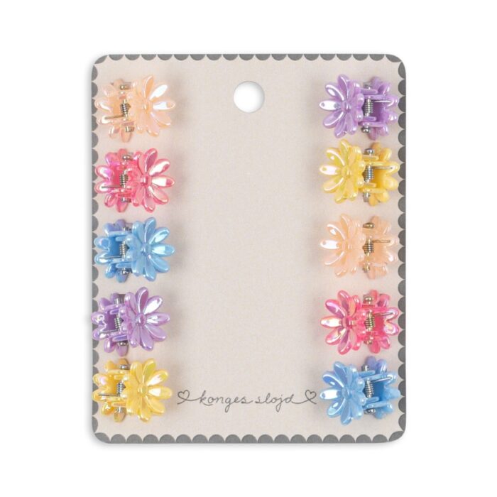 10 Pack Mini Flower Hair Claws - Multi - Konges Slojd