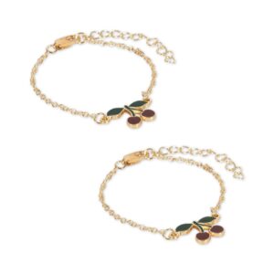 2 Pack Cherry Bestie Bracelets - Gold - Konges Slojd