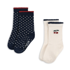 2 Pack Cherry Dot Socks - Cherry Mix - Konges Slojd