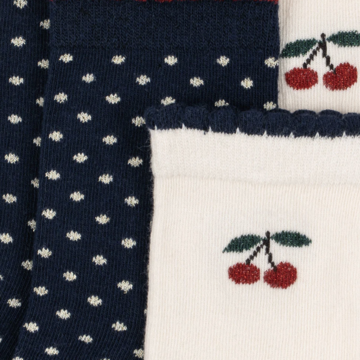 2 Pack Cherry Dot Socks - Cherry Mix - Konges Slojd