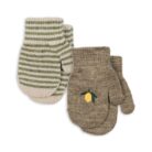 2 Pack Filla Mittens - Lemon/Stripe - Konges Slojd