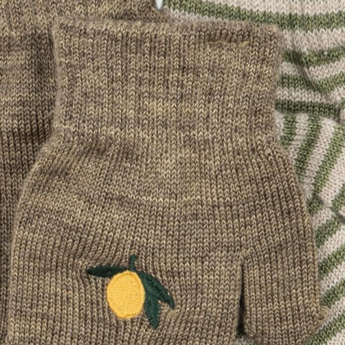 2 Pack Filla Mittens - Lemon/Stripe - Konges Slojd