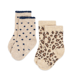 2 Pack Glitter Jacquard Socks - Leo/Dot - Konges Slojd