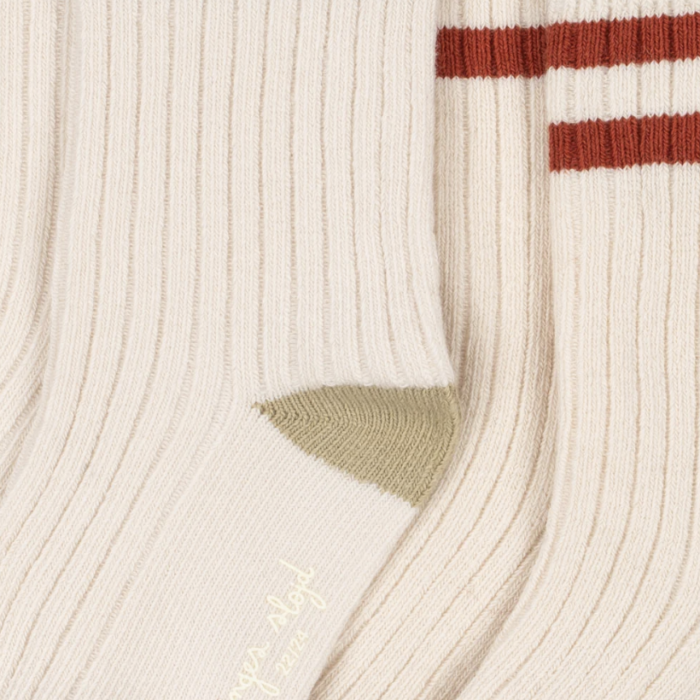 2 Pack Rib Socks - Green Stripe - Konges Slojd