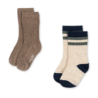 2 Pack Rib Socks - Navy Stripe - Konges Slojd