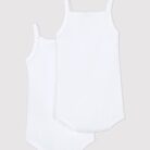 2 pack babybody zonder mouwen - wit - Petit Bateau