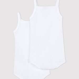 2 pack babybody zonder mouwen - wit - Petit Bateau 2 pack babybody zonder mouwen - wit - Petit Bateau
