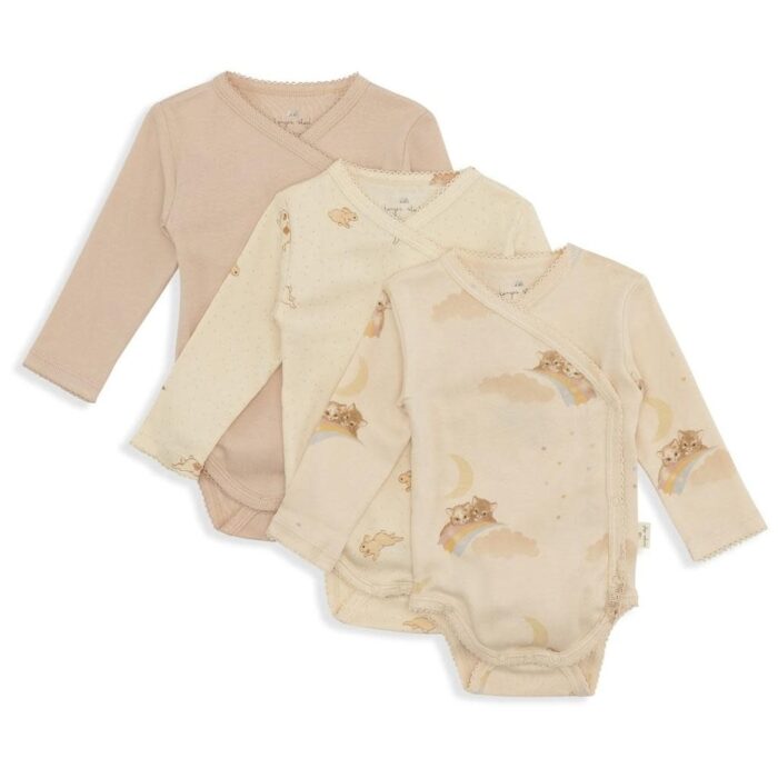 3-PACK NEWBORN BODY - CUE KITTY PACK - Konges Slojd