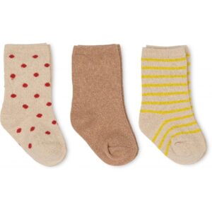 3 Pack Lace Lurex Socks - Blazing/Macaroon/Red dot - Konges Slojd