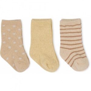 3 Pack Lace Lurex Socks - Macaroon/Golden haze/Dot - Konges Slojd