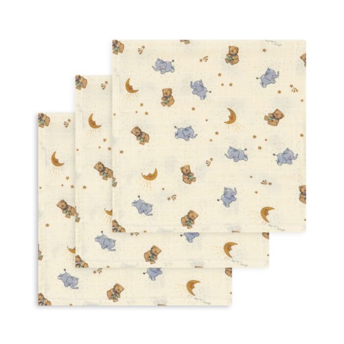 3 Pack Muslin Cloth - Cucciolo - Konges Slojd