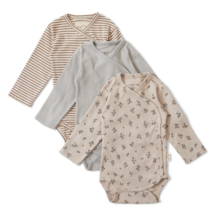 3 Pack New Born Body - Petit Amour Rose/Striped/Blue - Konges Slojd