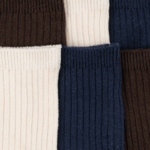 3 Pack Rib Socks - Chocolate Brown/Total Eclipse - Konges Slojd 3 Pack Rib Socks - Chocolate Brown/Total Eclipse - Konges Slojd