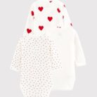 3 body's lange mouwen - Hartjesprint - Petit Bateau