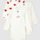 3 body's lange mouwen - Hartjesprint - Petit Bateau