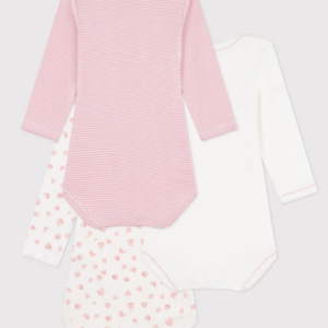 3 body's lange mouwen - Soft Hearts - Petit Bateau 3 body's lange mouwen - Soft Hearts - Petit Bateau