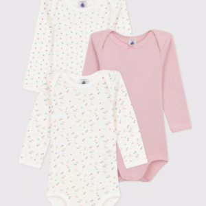 3 body's lange mouwen - Vintage Flowers - Petit Bateau