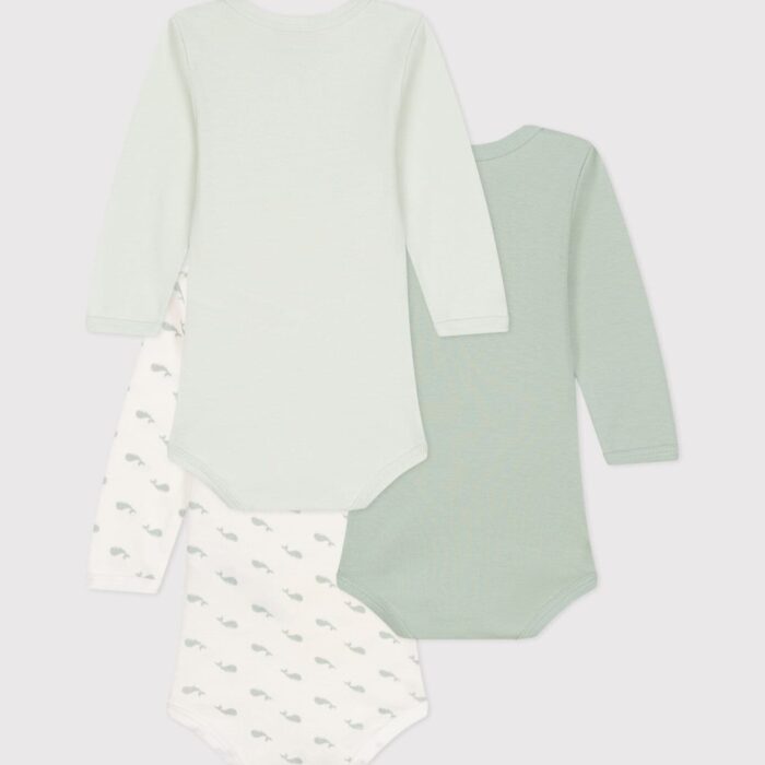 3 body's lange mouwen - Walvis - Petit Bateau 3 body's lange mouwen - Walvis - Petit Bateau