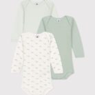 3 body's lange mouwen - Walvis - Petit Bateau