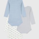 3 body's lange mouwen - Whales - Petit Bateau
