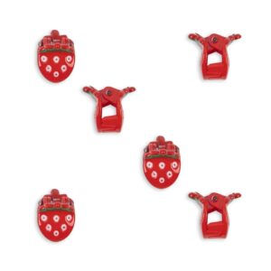 6 Pack Mini Fraise Hair Claws - Strawberry - Konges Slojd