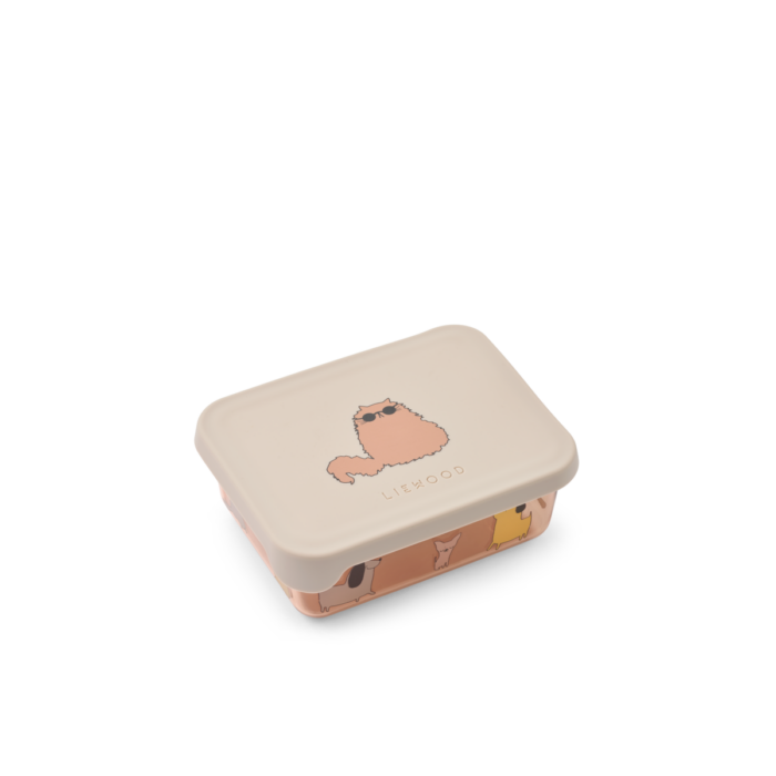 Ako Tritan Snack Box - Cats and Dogs / Sandy - Liewood