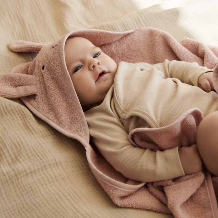 Albert Hooded Towel - Rabbit Rose - Liewood