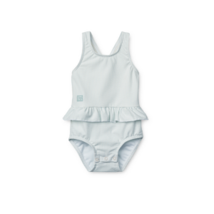 Amina Baby Stripe Swimsuit - Stripe Pure sky / Creme de la creme - Liewood