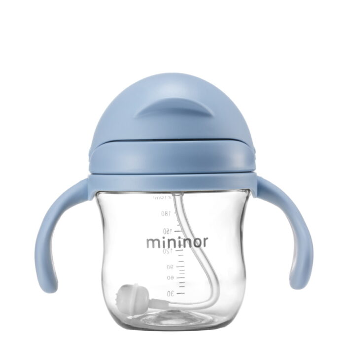 Anti-lek Beker met rietje - Blue - Mininor