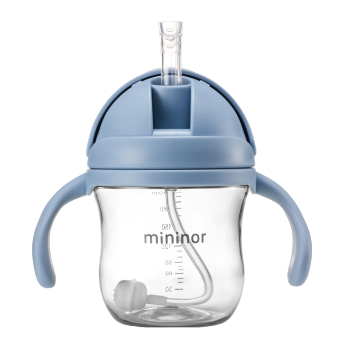 Anti-lek Beker met rietje - Blue - Mininor