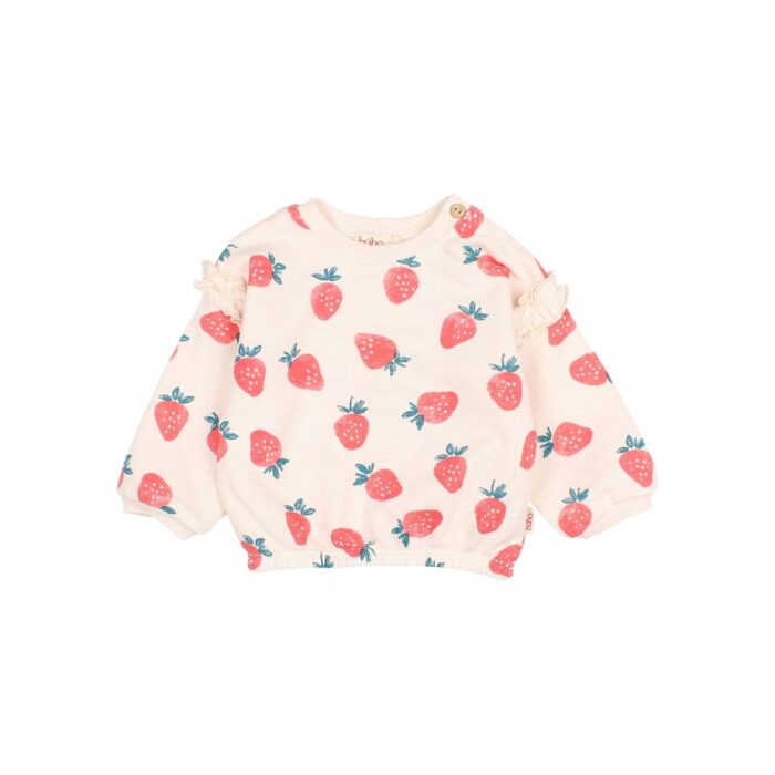 BB Strawberry Sweatshirt - Cream Pink - Buho