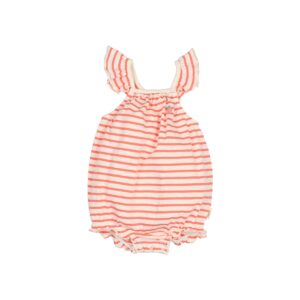 BB Stripes Romper - Coral - Buho