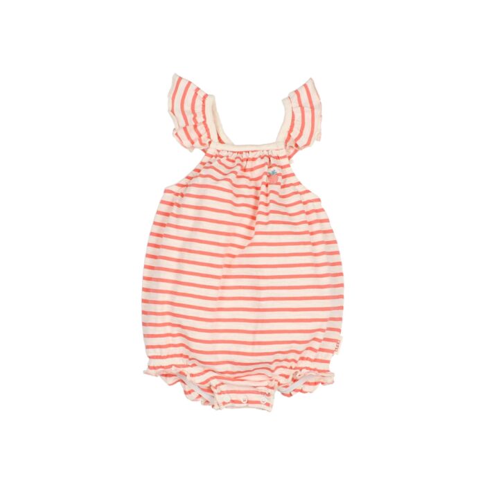 BB Stripes Romper - Coral - Buho BB Stripes Romper - Coral - Buho