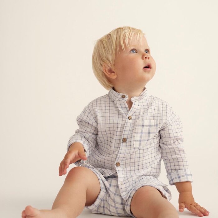 Baby Shirt - gauze blue - My Little Cozmo