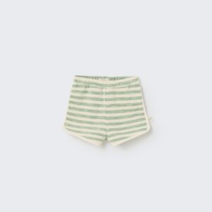 Baby shorts - organic thin striped grass green - My Little Cozmo