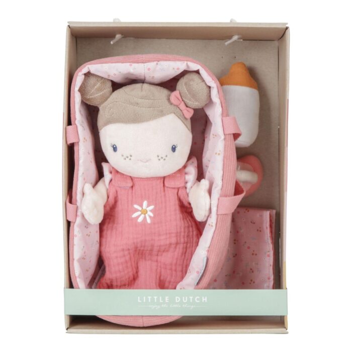Babypop Rosa met mandje en toebehoren - Little Dutch Babypop Rosa met mandje en toebehoren - Little Dutch