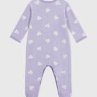 Babypyjama Velours - Lila Heart - Petit Bateau
