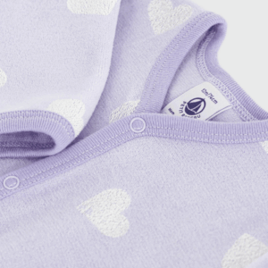 Babypyjama Velours - Lila Heart - Petit Bateau Babypyjama Velours - Lila Heart - Petit Bateau