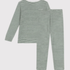 Badstoffen Pyjama 2 stuks - Green Stripes - Petit Bateau