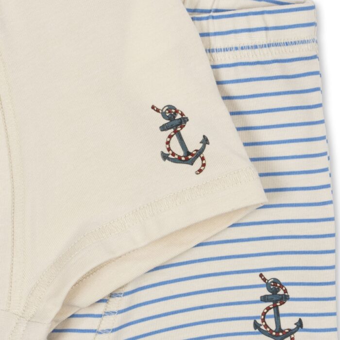 Basic 2 Pack Boy Boxers Gots - Stripe Provence Mix - Konges Slojd