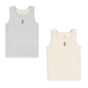 Basic 2 Pack Tanktop Gots - Stripe Provence Mix - Konges Slojd