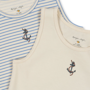 Basic 2 Pack Tanktop Gots - Stripe Provence Mix - Konges Slojd
