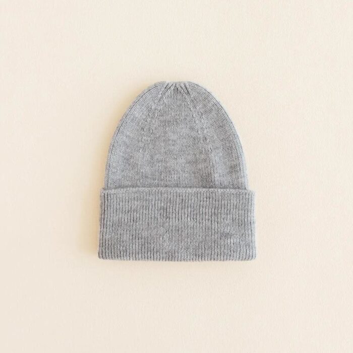 Beanie Newborn - Grey Melange - HVID Beanie Newborn - Grey Melange - HVID