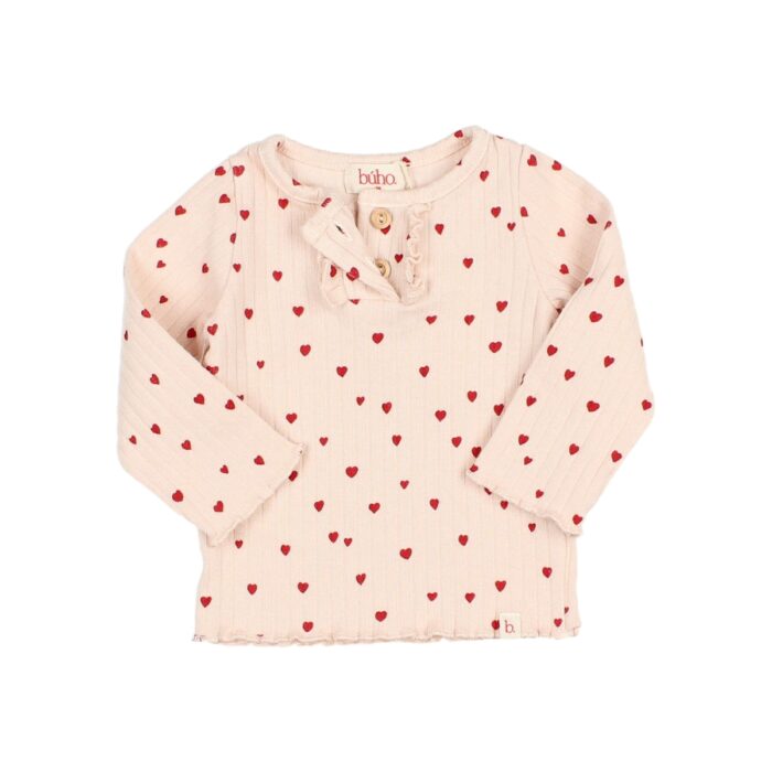 Bebe Mini Cuore T-Shirt - Cream Pink - Buho Bebe Mini Cuore T-Shirt - Cream Pink - Buho