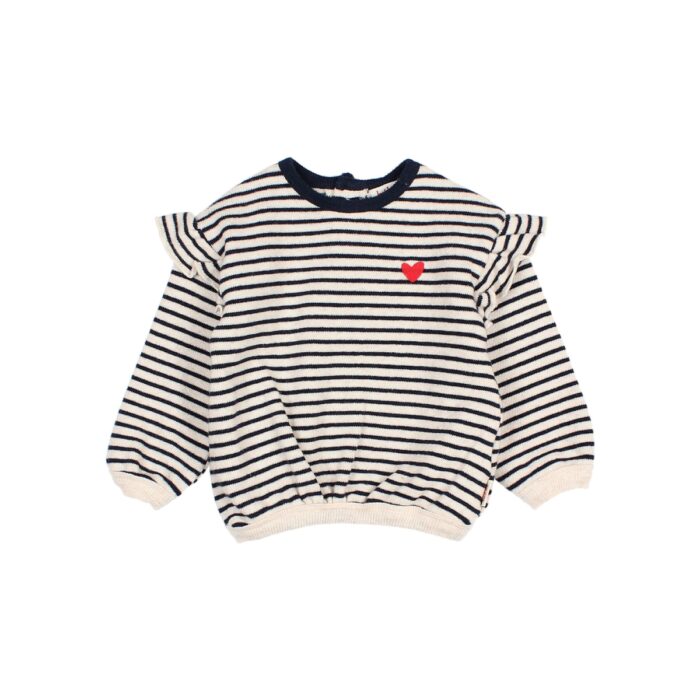 Bebe Soft Stripes Girly Sweatshirt - Navy - Buho