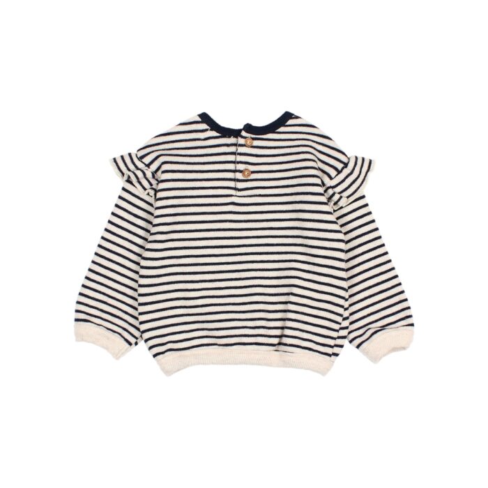 Bebe Soft Stripes Girly Sweatshirt - Navy - Buho