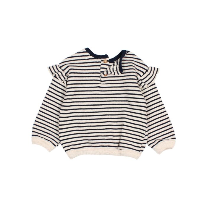Bebe Soft Stripes Girly Sweatshirt - Navy - Buho
