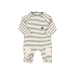 Bebe Soft Stripes Jumpsuit - Eucalyptus - Buho
