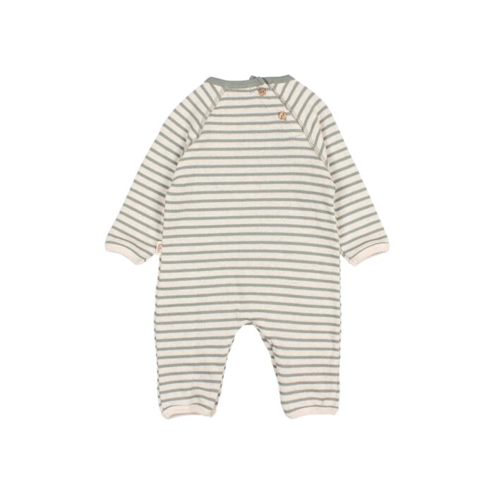 Bebe Soft Stripes Jumpsuit - Eucalyptus - Buho